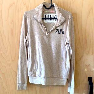 PINK Victoria’s Secret tan half-zip sweater